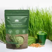 100% Organic Wheat Grass Powder 8.81 oz/250 Gm Non-GMO, Vegan, Superfood