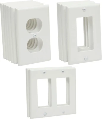 12 Piece Standard Light Switch Plates and Outlet Covers, 1-Gang, 2-Gang, Duplex