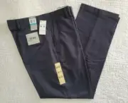 New Dockers Easy Khaki Classic Fit D3 Flat Front Pants Navy Blue 462470002