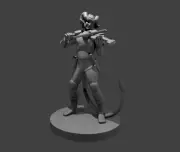 Tiefling Bard With Fiddle for D&D Dungeons and Dragons Pathfinder DND Mini