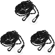 Cabilock 3pcs Camping Clothesline with Cup and Hook Elastic Clothes Drying Rope for Travel Portable Retractable Laundry Line for Outdoor and Indoor Use