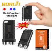 BORUiT Mini Pocket Magnetic LED Flashlight Torch Rechargeable Work Light Lamp