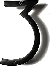 NACH 6 Inch Floating Mount Shadow House Address Number for Outside or Inside, Metal Modern House Numbers for Mailbox, Front Door, Maximum Rust Protection, Black Aluminum, Number 3, HH-SDW6-BLK-3