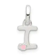 Sterling Silver Letter I With Enamel Pendant