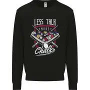 Less Talk More Chalk Funny 9-Ball Pool Kids Sweatshirt Jumper