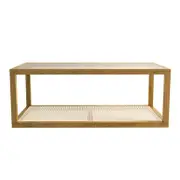 Cacnea Rattan Coffee Table with Glass Table Top