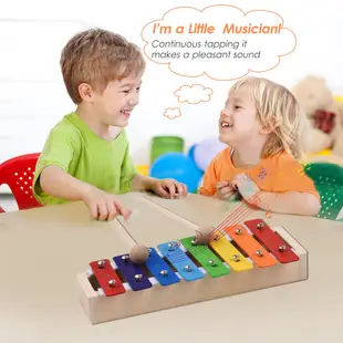 8 鍵緊湊型木琴鍾琴帶木槌打擊樂器玩具兒童禮物