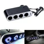 4 Way Multi Socket Car Cigarette Lighter Splitter USB Charger Adapter DC 12/24V