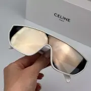 Celine Men Sunglasses Ivory Silver Mirror Shield Mask CL40195I 25C BRAND NEW