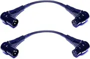 CESS-039 Right-Angel 3-Pin XLR Female to Male Extension/Patch Cable, 2 Pack
