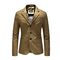 在飛比找樂天市場購物網優惠-【巴黎精品】西裝外套休閒西服-經典素色商務修身男外套3色a1
