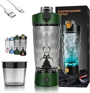 ProBlend One - Touch Shaker - Smooth Protein Mix Anywhere, 22oz 5 Colors, Portable Electric Protein Powder Mixing Cup with Powder Box for Exercise (green)