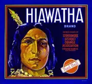 Strathmore Hiawatha Indian Orange Citrus Fruit Crate Label Art Print