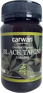 CARWARI Wiser Choice for Better Life Organic Gluten Free Black Tahini Paste Jar, White, 375 g