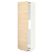 METOD hi cab f fridge or freezer w 2 drs, white/Askersund light ash effect, 60x60x200 cm