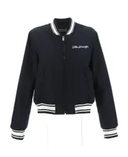 Boys bomber jacket in dark blue wool 12Y Black