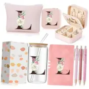 7 Pcs Personalized Initial Gift Set for Mother's Day Sorority Include L