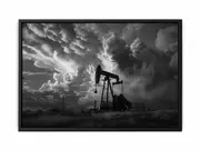 Oil Pump balck & white Photogrpahy Framed Print Fine Art Poster Print