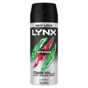 Lynx Africa Men's Antiperspirant Deodorant Aerosol 165ml - 72-Hour Protection