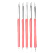 5 Pcs Silicone Clay Sculpting Tool Double-Ended for DIY Handicraft, Pink