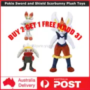 Pokie Sword and Shield Scorbunny Raboot Cinderace Plush Toys Stuffed Doll Gift