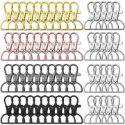 Swivel Snap Hooks and Key Rings, 60 Pcs Keychain Clips with D Keyrings, Keych...
