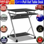Artiss Computer Desk Pullout Table Student Office Castor Wheels Keyboard Mouse