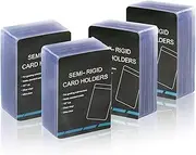 200ct Semi Rigid Card Holders - Card Sleeves for Trading Cards with 1/2" Lip Sleeves Fit Standard Grading Baseball Cards for Graded Submittions (4 Packs of 50)
