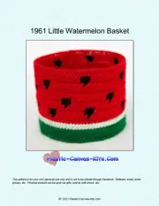 Little Watermelon Basket-Plastic Canvas Pattern or Kit