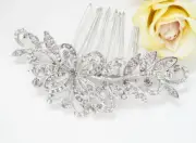 silver tone hair comb bridal wedding crystal rhinestone hair accessories ha3625