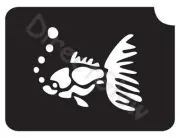 Fish Bubbles 1003 Body Art Glitter Makeup Tattoo Stencil 2.75" x 3.75"- 5 Pack