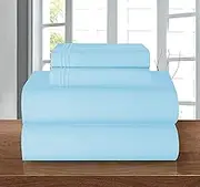 Elegant Comfort 4 Piece 1500 Thread Count Luxurious Ultra Soft Egyptian Quality Coziest Sheet Set, King, Light Blue/Aqua