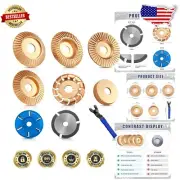 Wood Carving and Shaping Discs Set, 9 Tools for 4" Angle Grinders Coarse to Fine