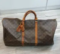 在飛比找Yahoo!奇摩拍賣優惠-LV Vintage 老花 keepall 60cm 行李袋