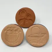 RYCRAFT 2" Round Cookie Stamps-SUNFLOWER, PICNIC BASKET, BASKET OF APPLES