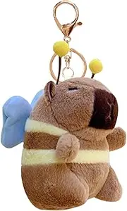 CHEM CAPYBARA MOTE CAPYBARA - Decorative Plush Pendant for Backpack, Handbag or Bag, Cartoon Soft Bee Capybara Accessory, Plush Animal Keys for Girls, Large, Single Attribute, Se référer au descriptif