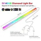 ARGB LED Strip Light 5V 3Pin/Small 4Pin Diamond Magnetic Lamp Bar (White) AU