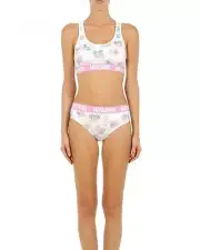 Moschino My Little Pony Sports Bra Briefs Set Women White Swimwear