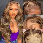 13x6 Lace Front Wigs Human Hair Body Wave Highlight Ombre Lace Front Wig Huma...