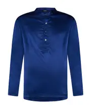 Tom Ford Long-Sleeved Half Buttoned Pyjama Shirt XL,L Sapphire