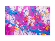 Blue Purple Dripping Color Painting Canvas Print