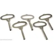 5 French Bestfit Clock Keys Steel Nickle Plated Clock Repair Tools