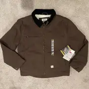 Eddie Bauer Foreman Fit Work Outdoors 3M Jacket Warm Sherpa Lined Brown Mens L