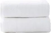 2pc Renee Taylor Aireys Bath Sheet/Towel 160cm Zero Twist Cotton 650 GSM Snow