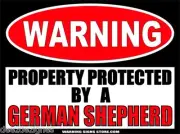 German Shepherd Beware of Dog Metal Sign Outdoor Warning Sign 9"x12" WS250GN