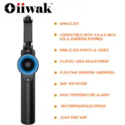 Oiiwak 3.3ft 6.0mm Diameter 360° Articulating Borescope 8 Leds Light Inspection