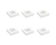6x 4PK Lemon & Lime Eco Grazing Box 3.2L/23cm Party Takeaway w/ Lid Rect White