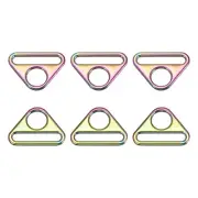 1.26" Adjuster Triangle with Bar Swivel Clip D Dee Ring Buckle, 6Pcs Multicolor