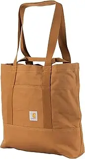 Vertical 18L Tote Bag, Firm Duck Cotton Material W/Hand and Shoulder Straps, Brown, Carhartt Brown, One Size, Vertical 18l Firm Duck Tote Bag, Firm Duck Cotton Material W/Hand and Shoulder