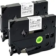 NEOUZA 2Pk Compatible for Brother P-Touch Laminated Tze Tz Label Tape Cartridge 6Mm X 8M (Tze-211 Black On White)